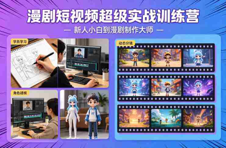 漫剧短视频超级实战训练营，新人小白到漫剧制作大师-湘创网