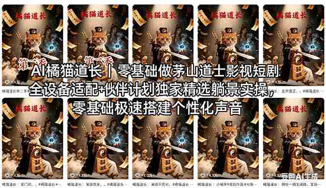 （18119期）AI橘猫道长茅山道士短剧教程｜零基础傻瓜式操作，AI一键生成古风玄幻爆款短视频快速变现-湘创网