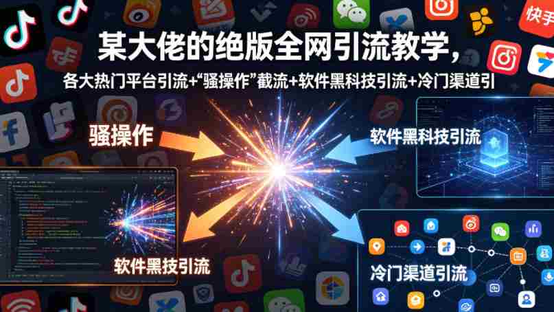 某大佬的绝版全网引流教学，各大热门平台引流+”骚操作”截流+软件黑科技引流+冷门渠道引流等-湘创网