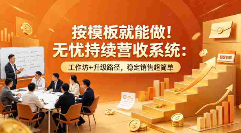 按模板就能做！无忧持续营收系统：工作坊+升级路径，稳定销售超简单【原创双语字幕】-湘创网