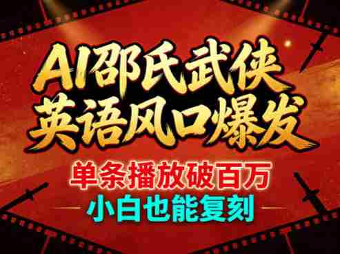 AI邵氏武侠英语风口爆发，单条播放破百万，小白也能复刻-湘创网