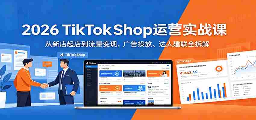 2026 TikTokShop运营实战课：从新店起店到流量变现，广告投放、达人建联全拆解-湘创网