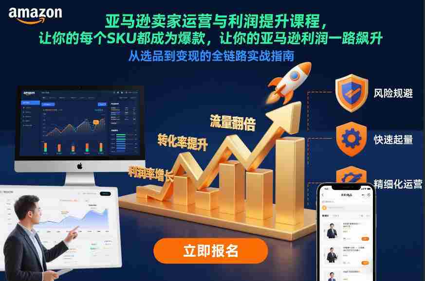 亚马逊卖家运营与利润提升课程，让你的每个SKU都成为爆款，让你的亚马逊利润一路飙升（更新26年3月）-湘创网