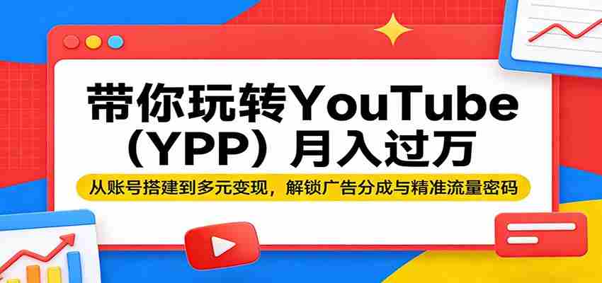 带你玩转YouTube（YPP）月入过万：从账号搭建到多元变现，解锁广告分成与精准流量密码-湘创网