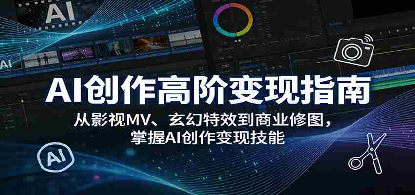 AI创作高阶变现指南：从影视MV、玄幻特效到商业修图，掌握AI创作变现技能-湘创网