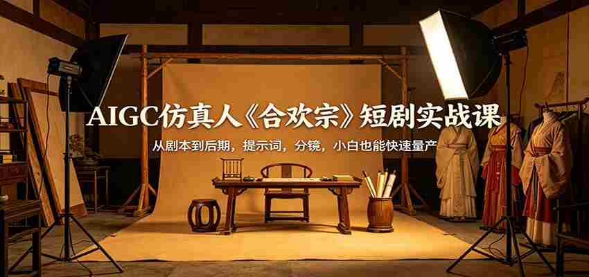 AIGC仿真人《合欢宗》短剧实战课：从剧本到后期，提示词，分镜，小白也能快速量产-湘创网