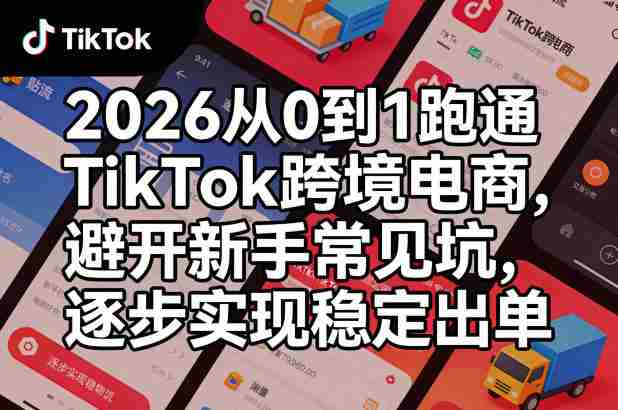 2026从0到1跑通TikTok跨境电商,避开新手常见坑,逐步实现稳定出单