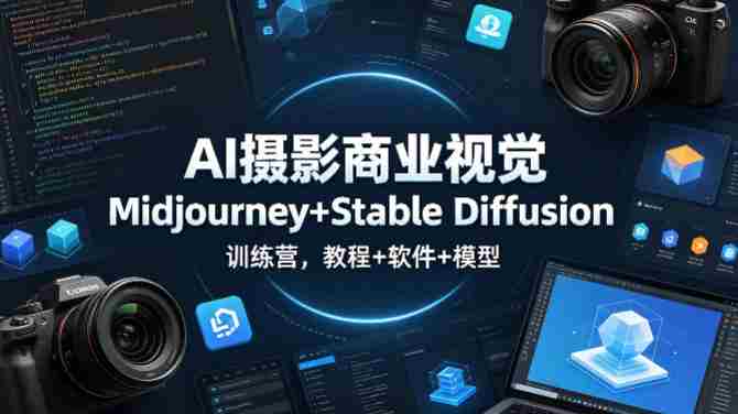 AI摄影商业视觉Midjourney+Stable Diffusion训练营，教程+软件+模型-湘创网