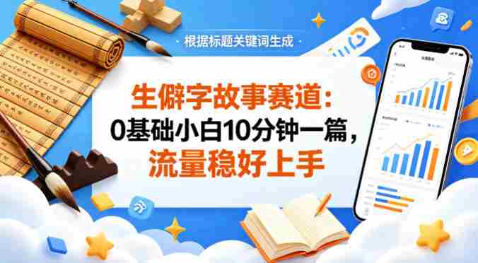 公众号流量主——生僻字故事赛道，流量稳，好上手，0基础小白也能10分钟一篇-湘创网