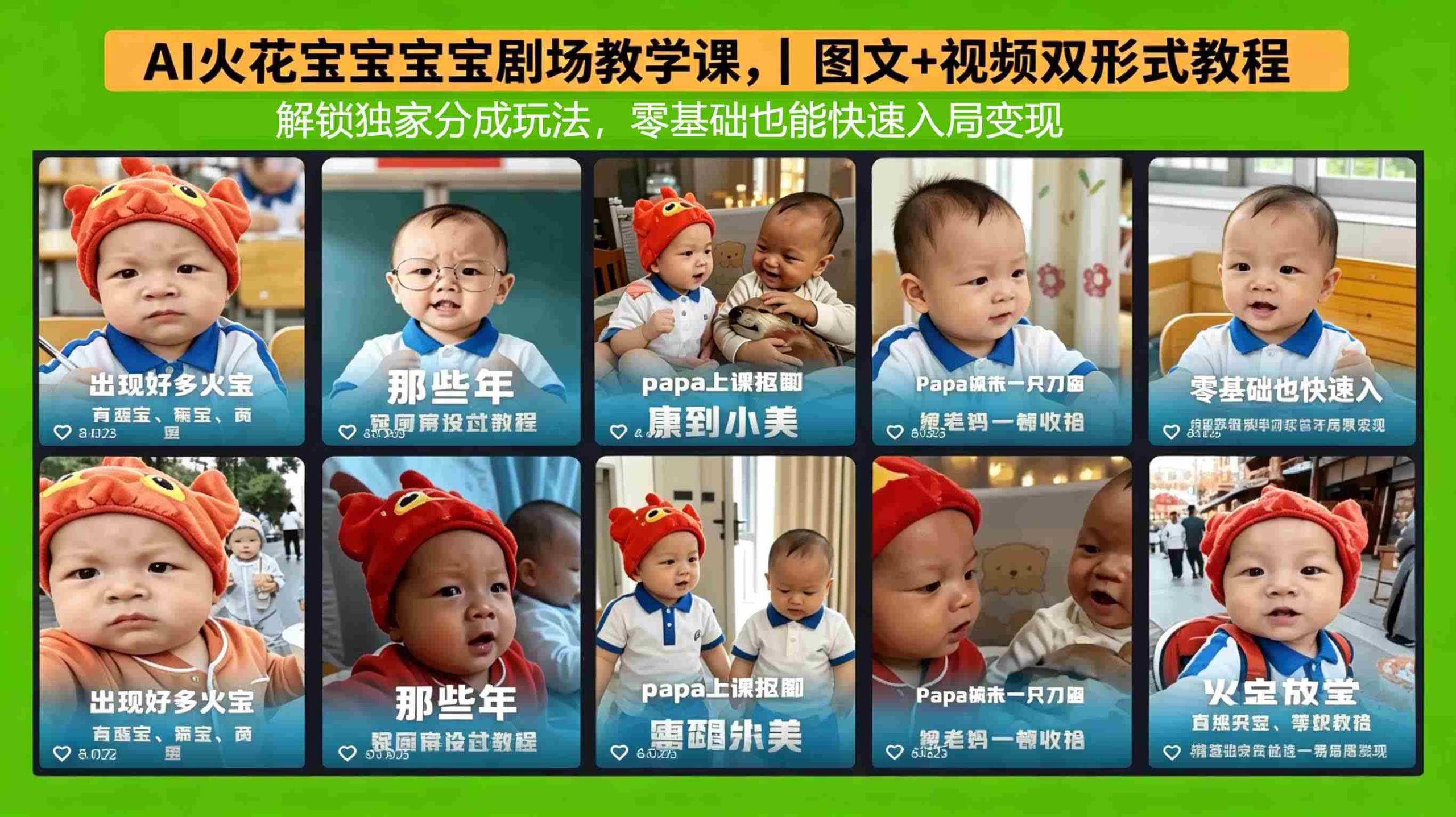 （18198期）AI火花宝宝宝宝剧场教学课，图文+视频双形式教程，解锁独家分成玩法，零基础也能快速入局变现-湘创网