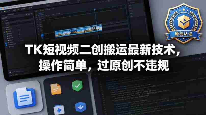 TK短视频二创搬运最新技术，操作简单，过原创不违规-湘创网