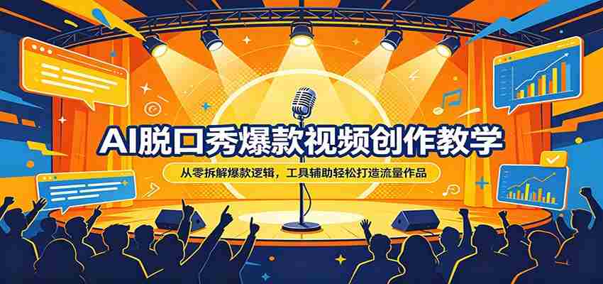 AI脱口秀爆款视频创作教学：从零拆解爆款逻辑，工具辅助轻松打造流量作品-湘创网