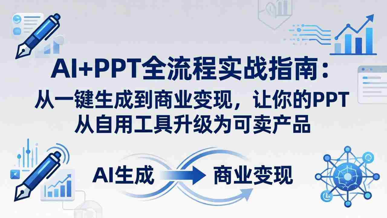 （18142期）AI+PPT全流程实战指南-更新4月21：从一键生成到商业变现，让你的PPT从自用工具升级为可卖产品-湘创网