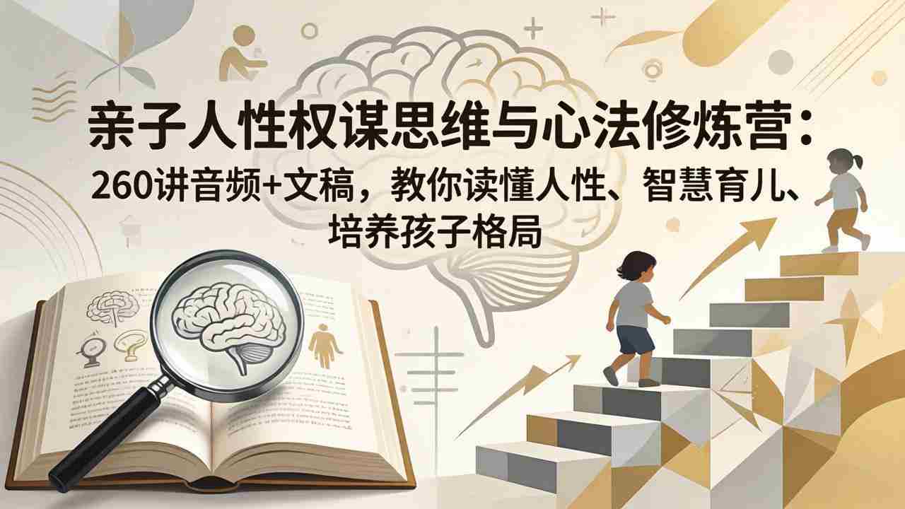 （18076期）亲子人性权谋思维与心法修炼营：260讲音频+文稿，教你读懂人性、智慧育儿、培养孩子格局-湘创网