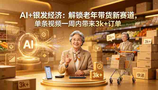AI+银发经济：解锁老年带货新赛道，单条视频一周内带来3k+订单-湘创网