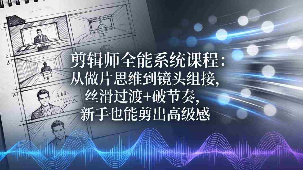 （18260期）剪辑师全能系统课程：从做片思维到镜头组接，丝滑过渡+破节奏，新手也能剪出高级感-湘创网