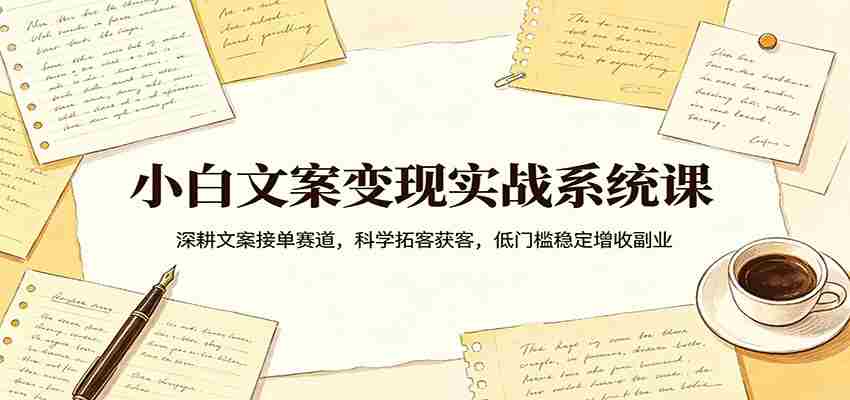小白文案变现实战系统课：深耕文案接单赛道，科学拓客获客，低门槛稳定增收副业-湘创网