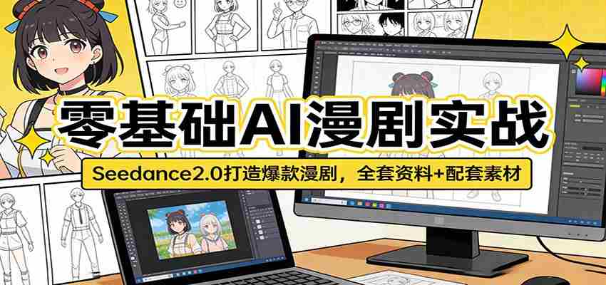 零基础AI漫剧实战：Seedance2.0打造爆款漫剧，全套资料+配套素材-湘创网