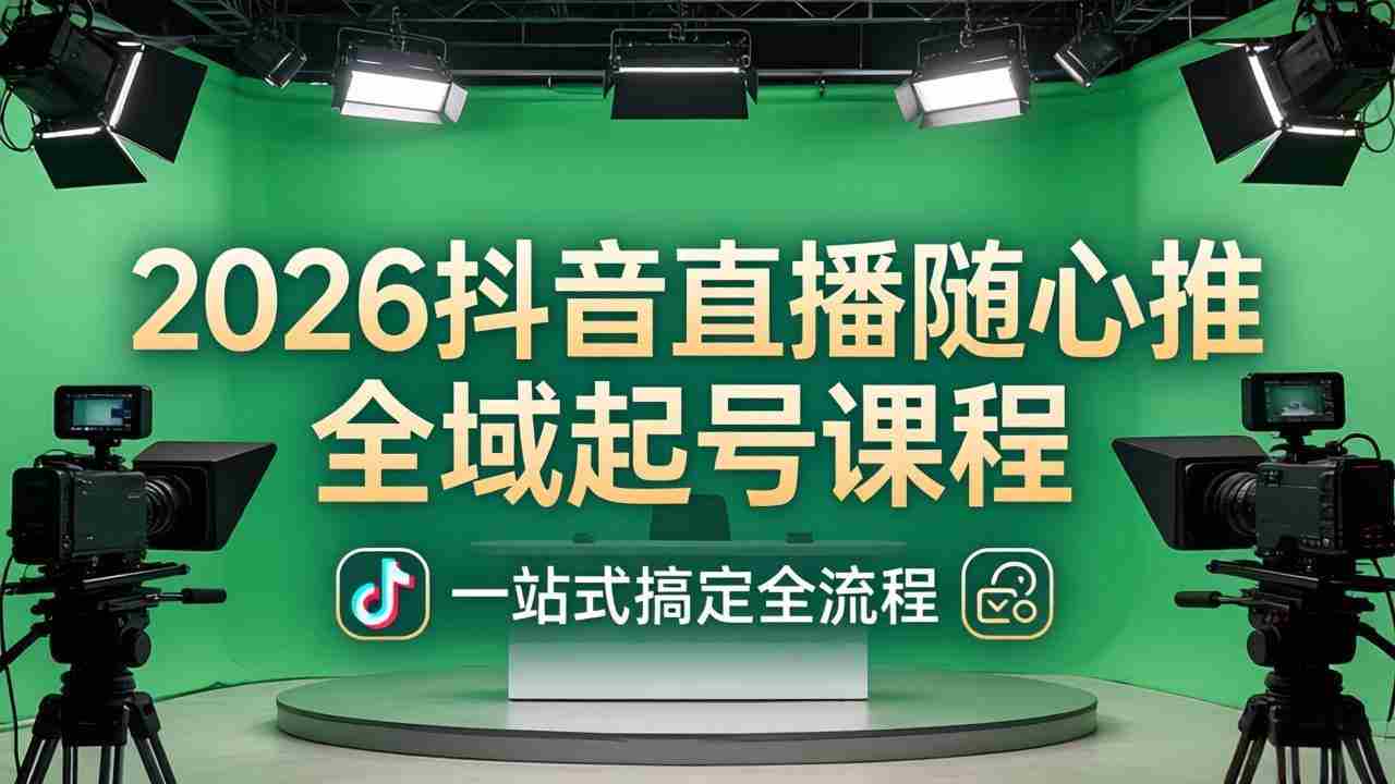（18094期）2026抖音直播随心推全域起号课程(更新4月18)：一站式搞定直播起号、稳号、放量全流程-湘创网
