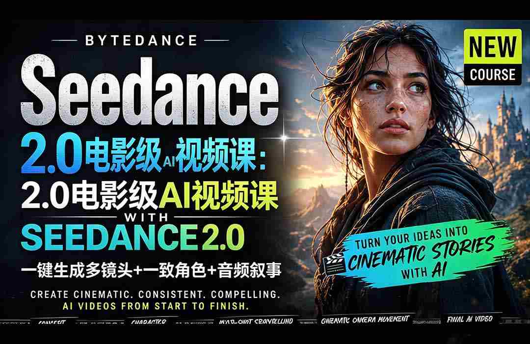 （18415期）Seedance 2.0电影级AI视频课：一键生成多镜头+一致角色+音频叙事-湘创网