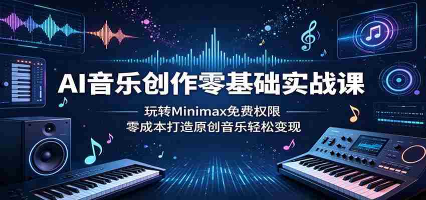 AI音乐创作零基础实战课：玩转Minimax免费权限，零成本打造原创音乐轻松变现-湘创网