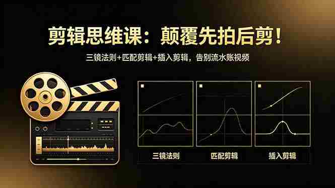 （18285期）剪辑思维课：颠覆先拍后剪！三镜法则+匹配剪辑+插入剪辑，告别流水账视频-湘创网