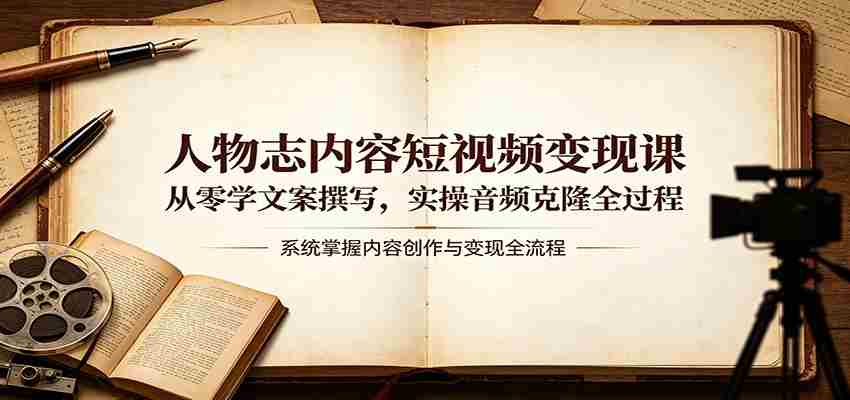 人物志内容短视频变现课：从零学文案撰写，实操音频克隆全过程-湘创网