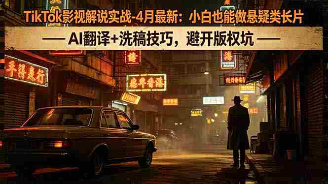 （18277期）TikTok影视解说实战-4月最新：小白也能做悬疑类长片，AI翻译+洗稿技巧，避开版权坑-湘创网