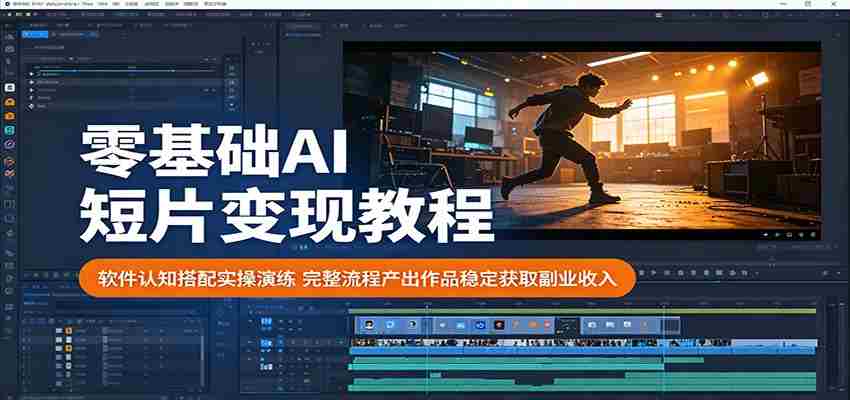 零基础AI短片变现教程：软件认知搭配实操演练，完整流程产出作品稳定获取副业收入-湘创网
