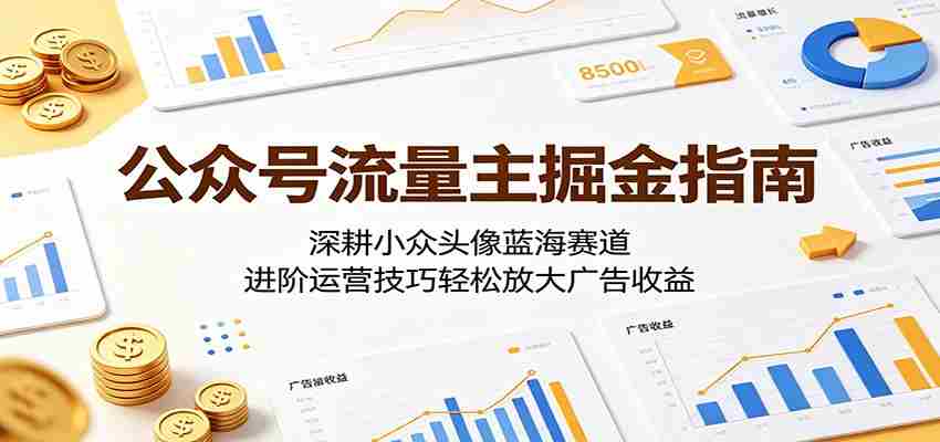 公众号流量主掘金指南：深耕小众头像蓝海赛道，进阶运营技巧轻松放大广告收益-湘创网