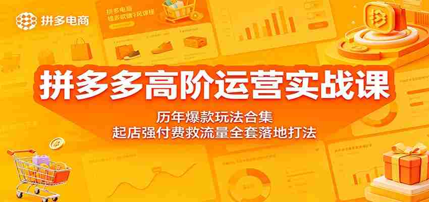 拼多多高阶运营实战课：历年爆款玩法合集，起店强付费救流量全套落地打法-湘创网
