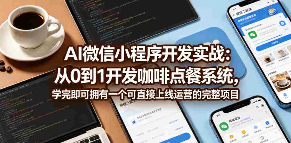 AI微信小程序开发实战:从0到1开发咖啡点餐系统,学完即可拥有一个可直接上线运营的完整项目