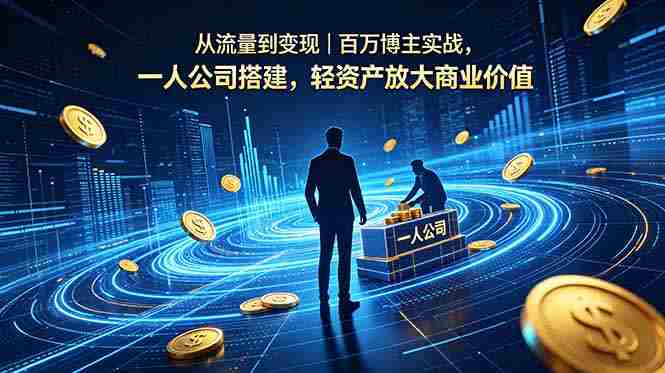 （18645期）从流量到变现｜百万博主实战，一人公司搭建，轻资产放大商业价值-湘创网
