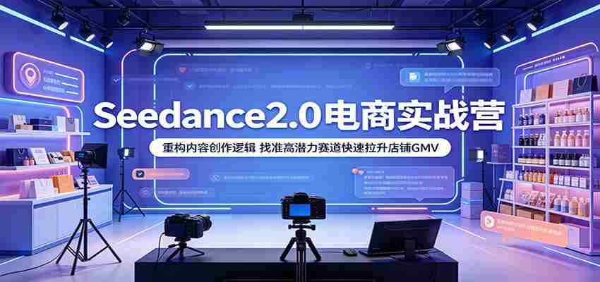 Seedance2.0电商实战营：重构内容创作逻辑，找准高潜力赛道快速拉升店铺GMV-湘创网