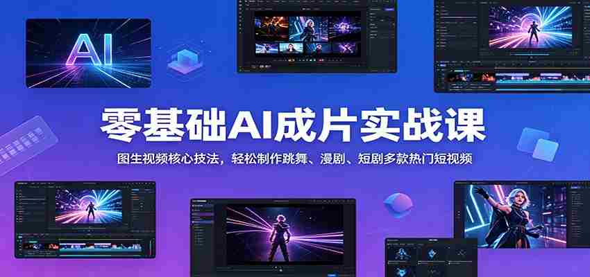 零基础AI成片实战课：图生视频核心技法，轻松制作跳舞、漫剧、短剧多款热门短视频-湘创网