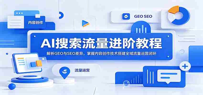 AI搜索流量进阶教程：解析GEO与SEO差异，掌握内容创作技术搭建全域流量运营闭环-湘创网