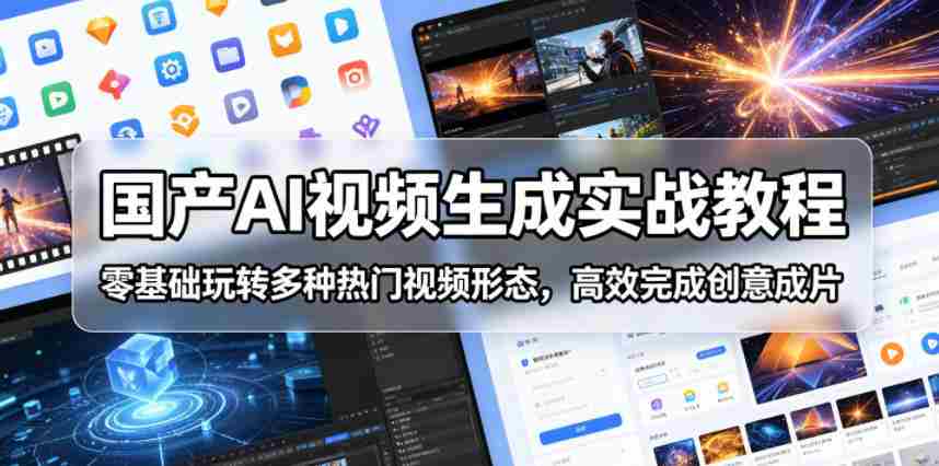 国产AI视频生成实战教程，零基础玩转多种热门视频形态，高效完成创意成片-湘创网