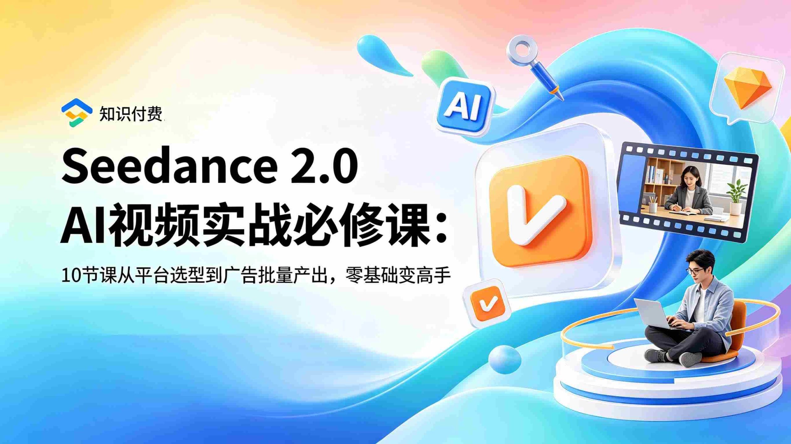 （18998期）Seedance 2.0 AI视频实战必修课：10节课从平台选型到广告批量产出，零基础变高手-湘创网