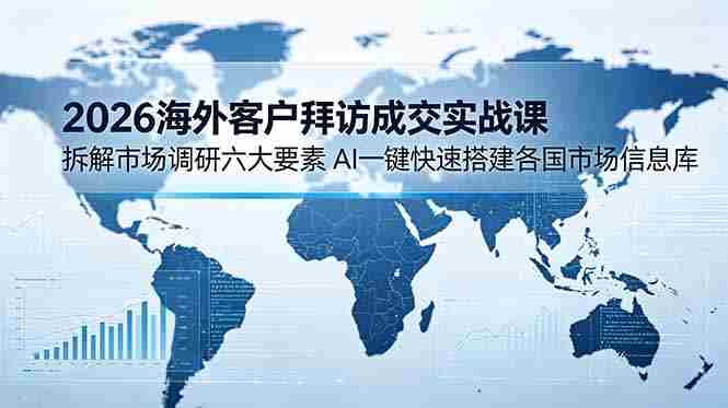 （18992期）2026海外客户拜访成交实战课：拆解市场调研六大要素，AI一键快速搭建各国市场信息库-湘创网