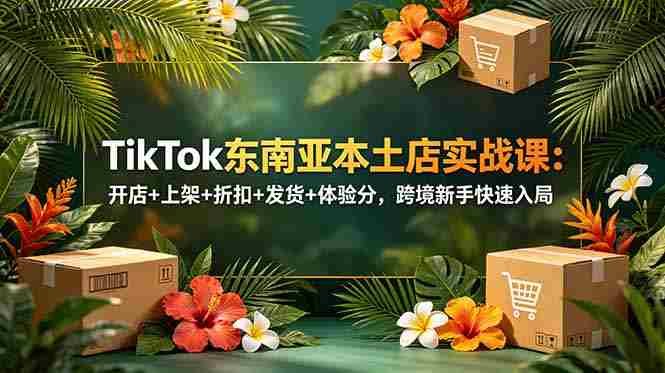 （18984期）TikTok东南亚本土店实战课：开店+上架+折扣+发货+体验分，跨境新手快速入局-湘创网
