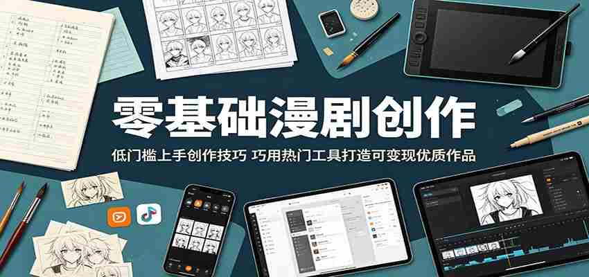 零基础漫剧创作：低门槛上手创作技巧，巧用热门工具打造可变现优质作品-湘创网