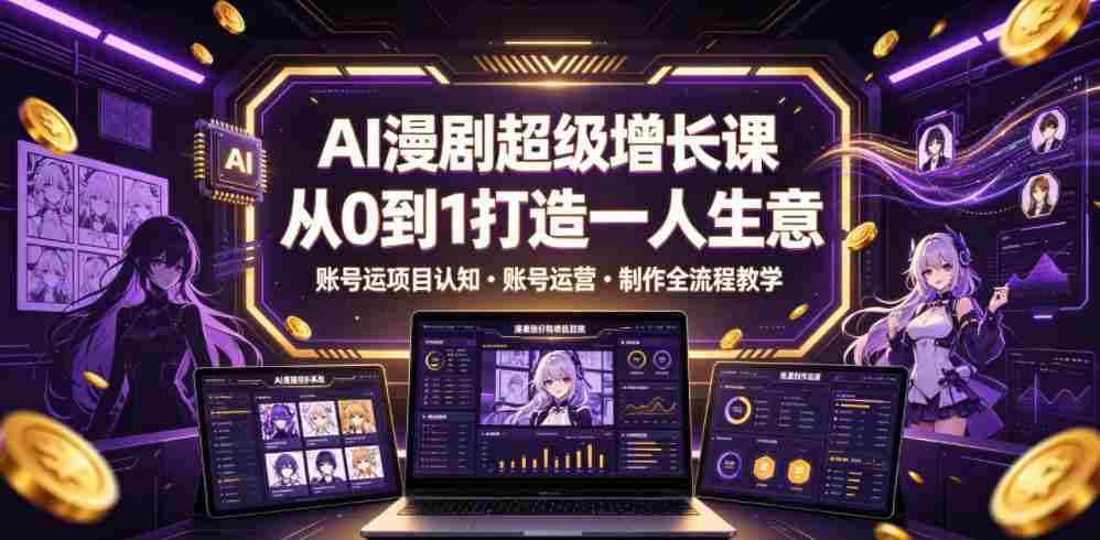 AI漫剧超级增长课，从0到1打造一人生意，项目认知・账号运营・制作全流程教学-湘创网