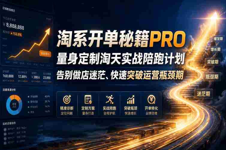 淘系开单秘籍PRO，量身定制淘天实战陪跑计划，告别做店迷茫、快速突破运营瓶颈期（2026年6月11）-湘创网