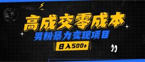 (13732期)男粉暴力变现项目,高成交0成本,谁发谁火,加爆微信,日入500+-湘创网