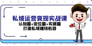 (13387期)私域运营变现实战课:认知篇+定位篇+实操篇,打造私域赚钱机器-湘创网