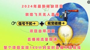 2024年最新稀缺项目敦煌飞天无人直播,项目自带流量,流量爆满,实现160小时实时直播不违规操-湘创网