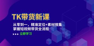 TK带货新课:从零到一,精准定位+素材搜集 掌握短视频带货全流程-湘创网