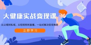 (13733期)大健康实战变现课:从公域到私域,从短视频到直播,一站式解决变现难题-湘创网