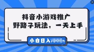 抖音小游戏推广,0门槛,小白轻松三位数-湘创网