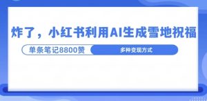 炸了,小红书recraft雪地写祝福,1条笔记8800赞涨了2000粉!-湘创网